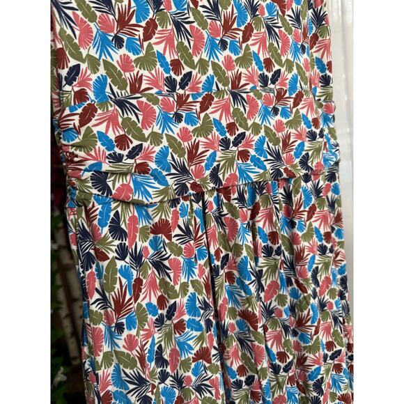Boden Effie Jersey Dress - Ivory, Palm Leaf Print Size 12 M MEDIUM - Picture 5 of 12
